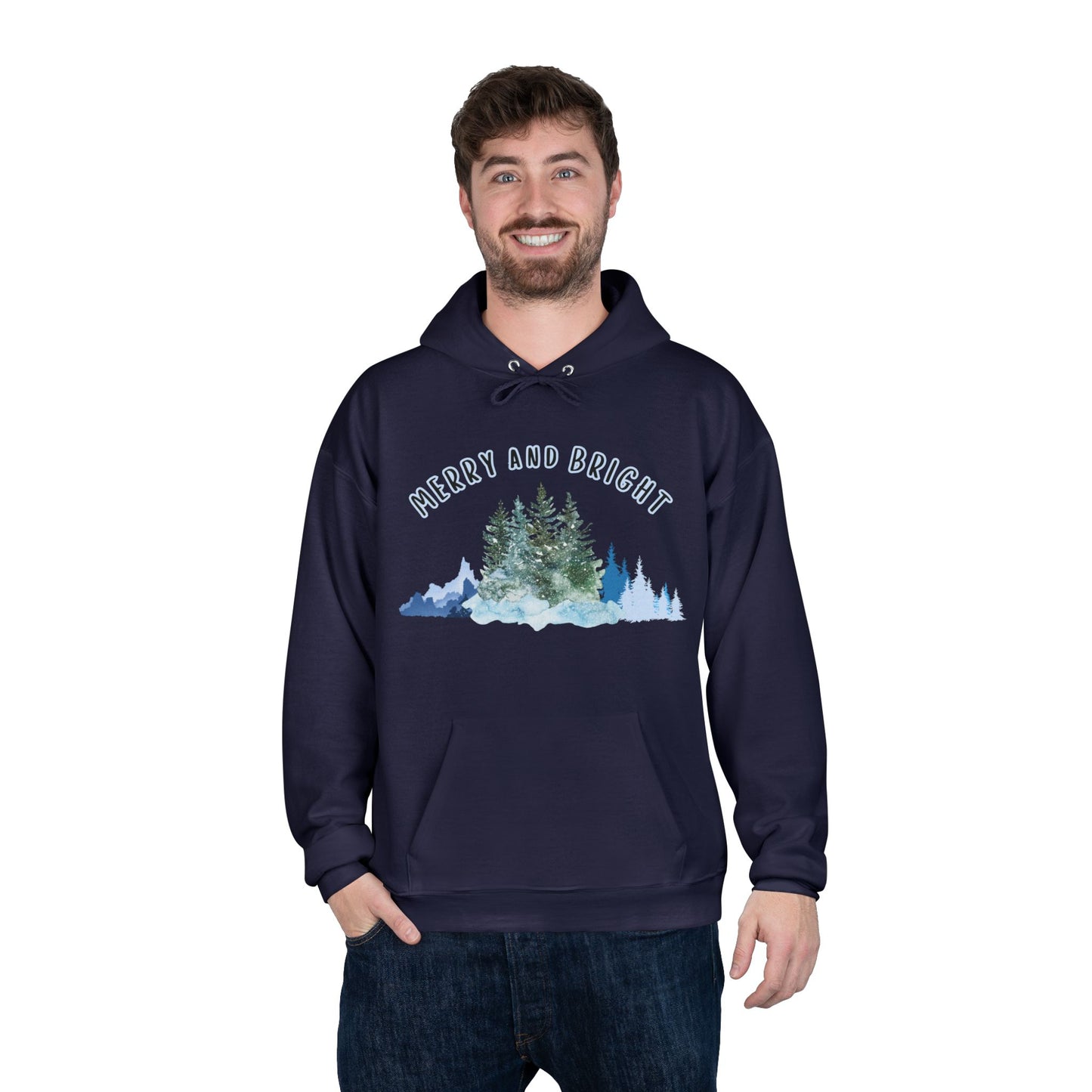"Merry And Bright" Unisex EcoSmart® Pullover Hoodie Sweatshirt