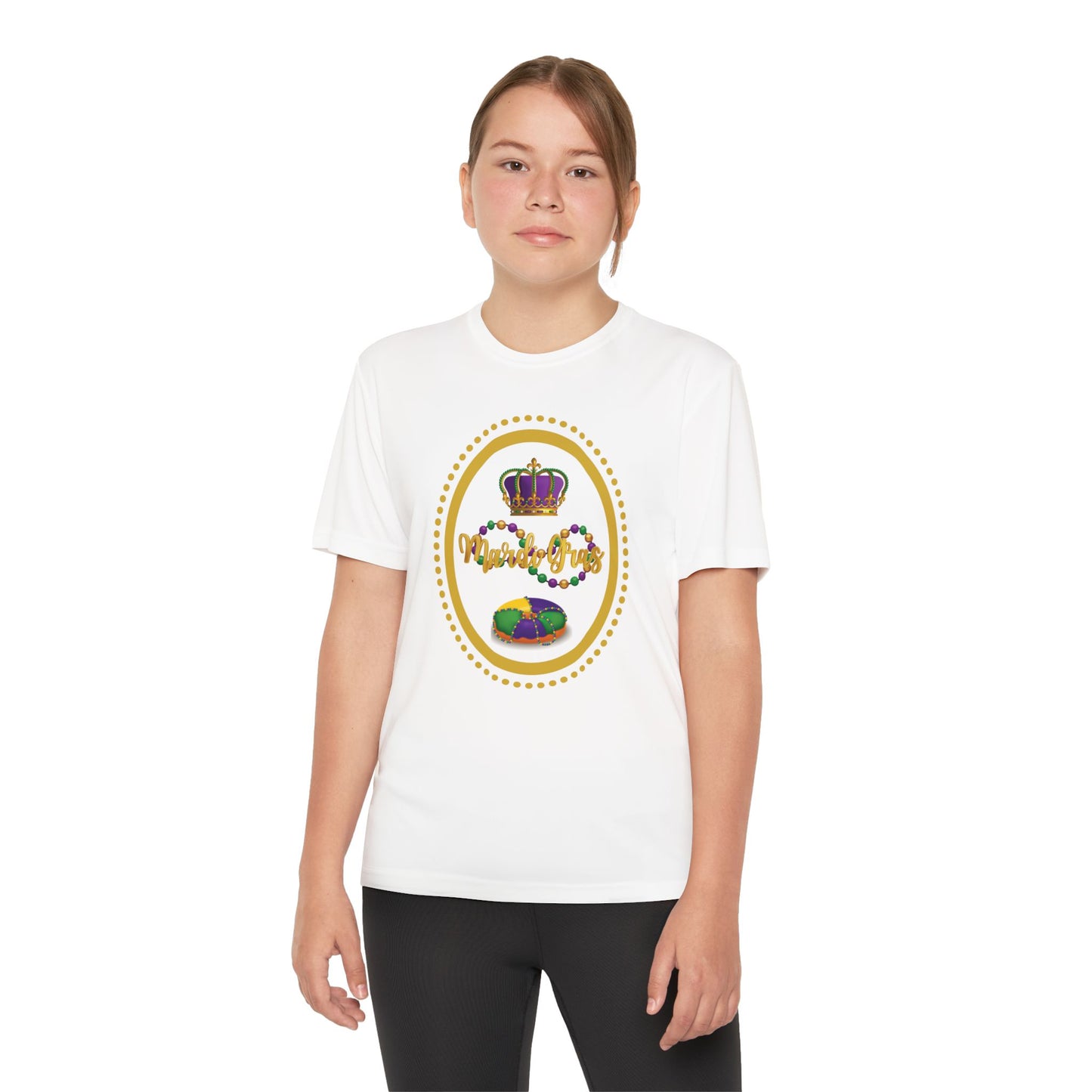 "Mardi Gras King Cake" Youth Tee — Vibrant Parade & Party Shirt!
