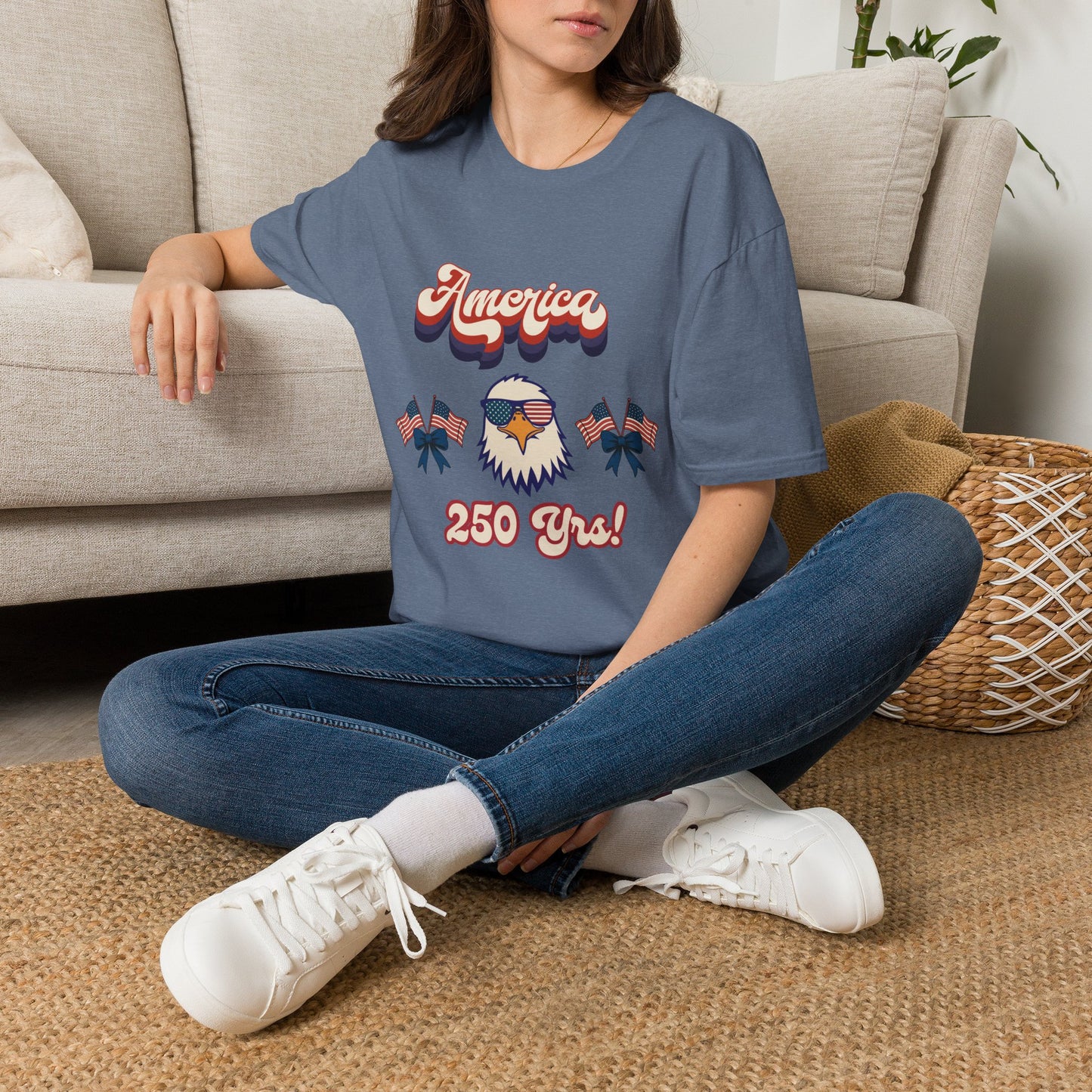 Retro Eagle 4th of July Patriotic T-Shirt — America 250 Years Tee