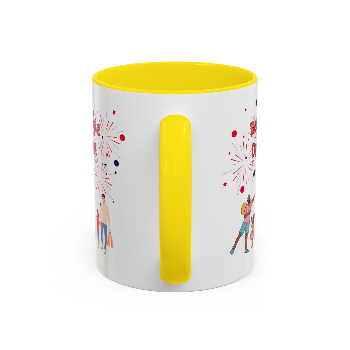 "Best Single Dad Ever" White Ceramic Coffee Mug With Colorful Accents — Amusement Park Family Design in 11oz and 15oz sizes