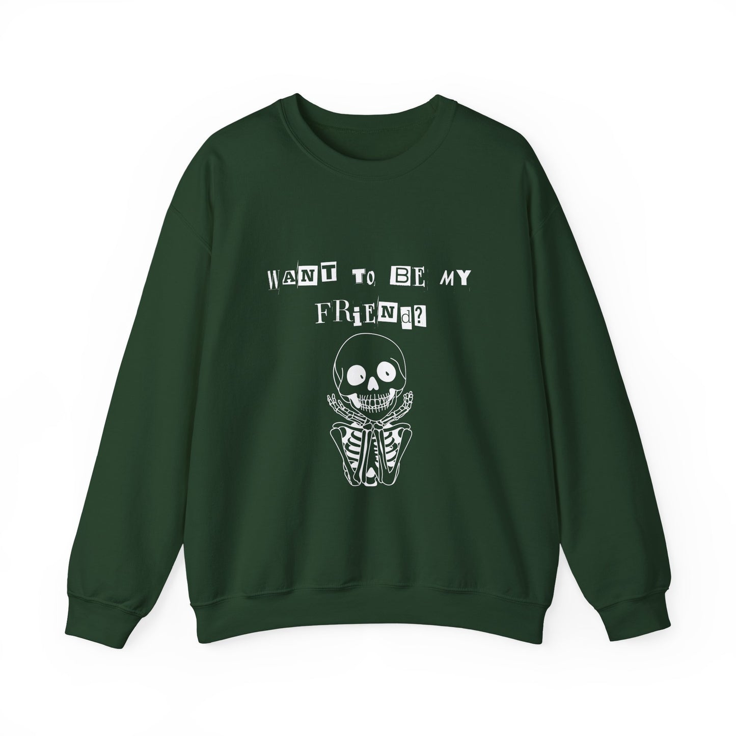 "Do You Want To Be My Friend?" Cozy and Quirky  Unisex Crewneck Sweatshirt for Halloween!