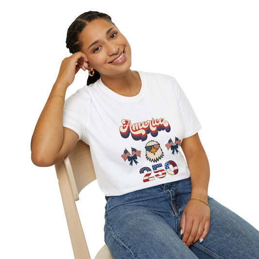 Patriotic " Retro Cool America Eagle 250"  Unisex T-Shirt
