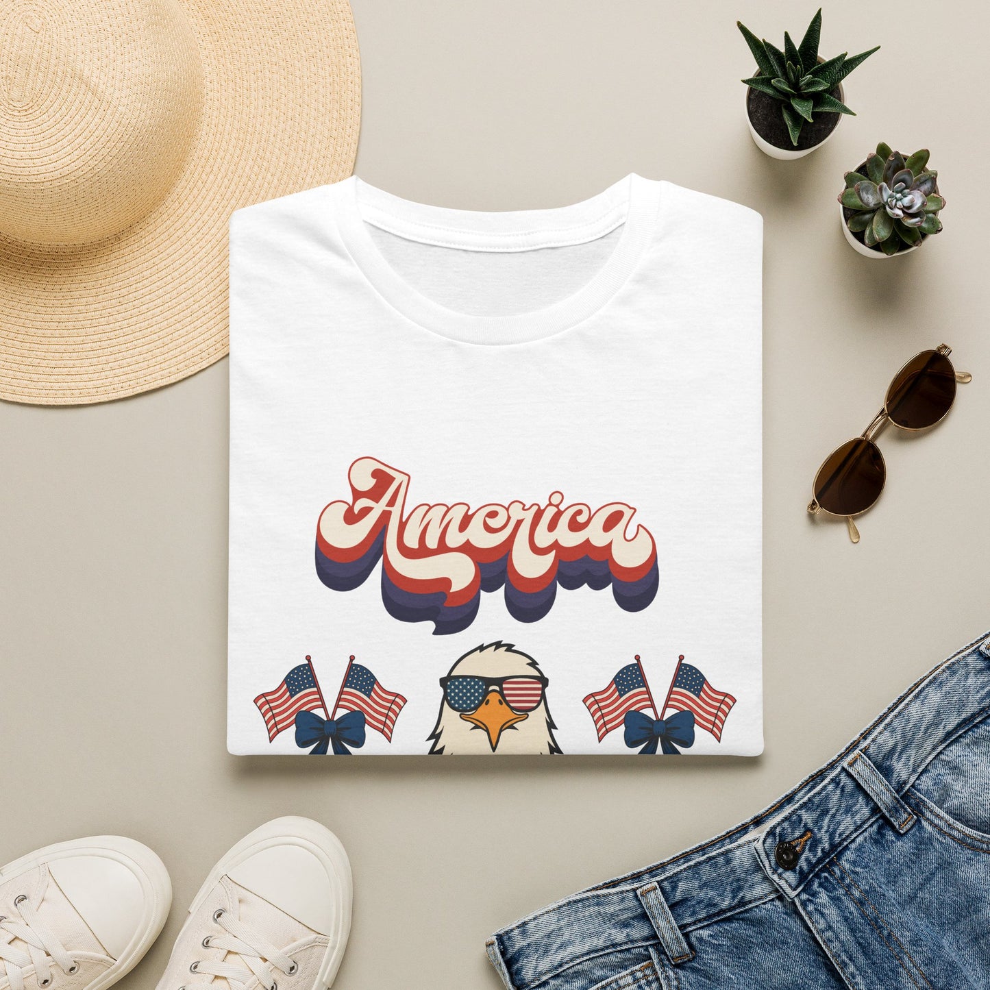 Patriotic " Retro Cool America Eagle 250"  Unisex T-Shirt
