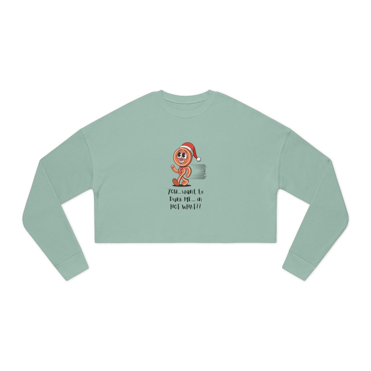 "Running Gingerbread Man" Women's Cropped Sweatshirt