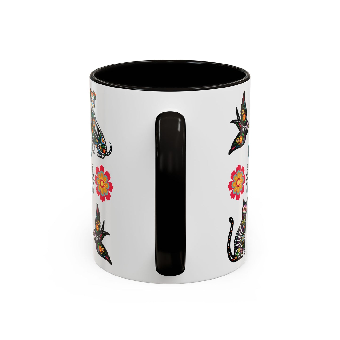 "El Dia De Los Muertos" Colorful White Ceramic Mugs with Colorful Accents Mugs, 11oz and 15oz