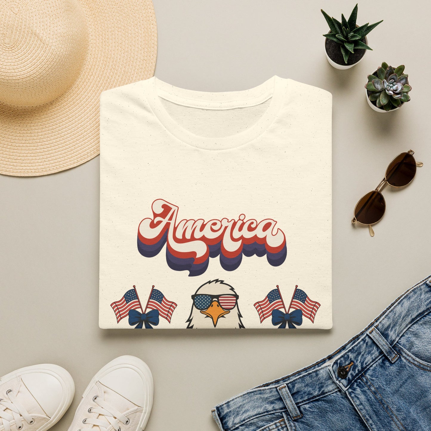 Patriotic " Retro Cool America Eagle 250"  Unisex T-Shirt