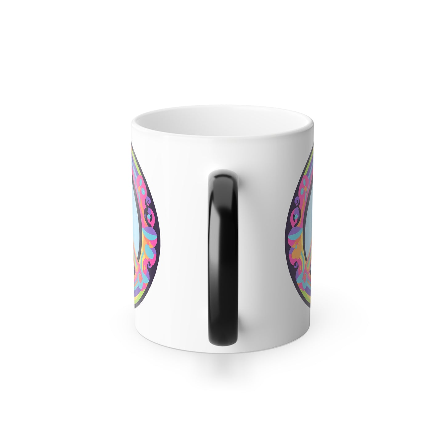 "Peace" Color Morphing 11 oz Ceramic Mug.  Let Your Mug Do The Talking With This Lovely Psychedelic Design!