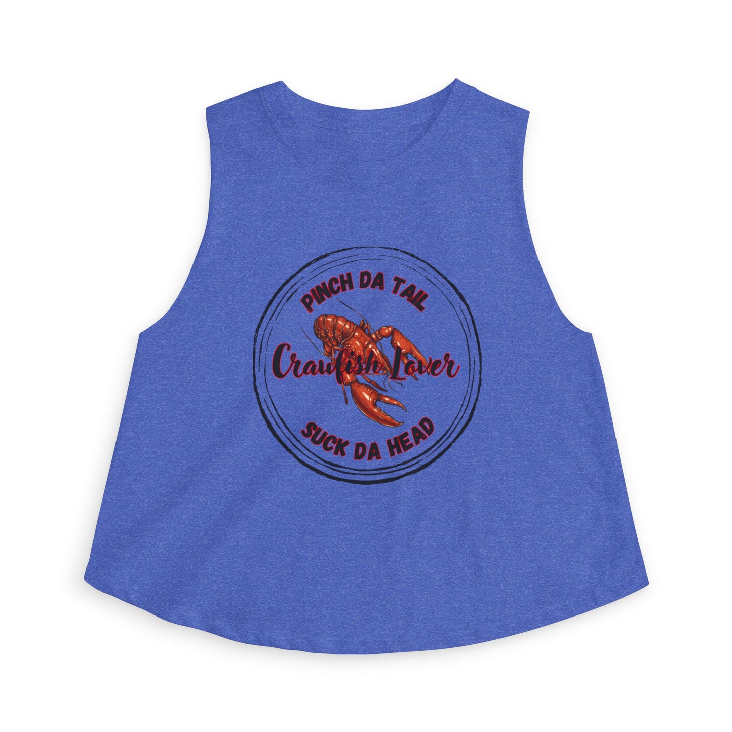 "Crawfish Lover" Crop Top — "Pinch Da Tail, Suck Da Head" Cajun Seafood-Flowy Cropped Tank. Make A  Statement In More Ways Than One!