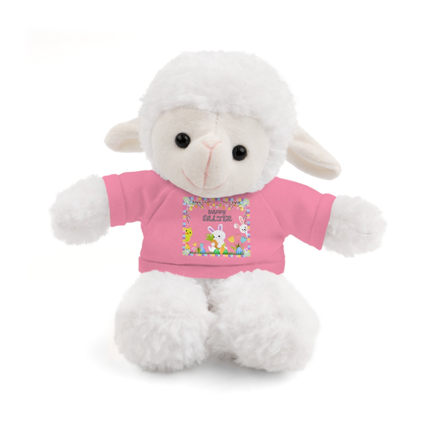 " Happy Easter" Stuffed Animals with Tee, Bunny and Lamb