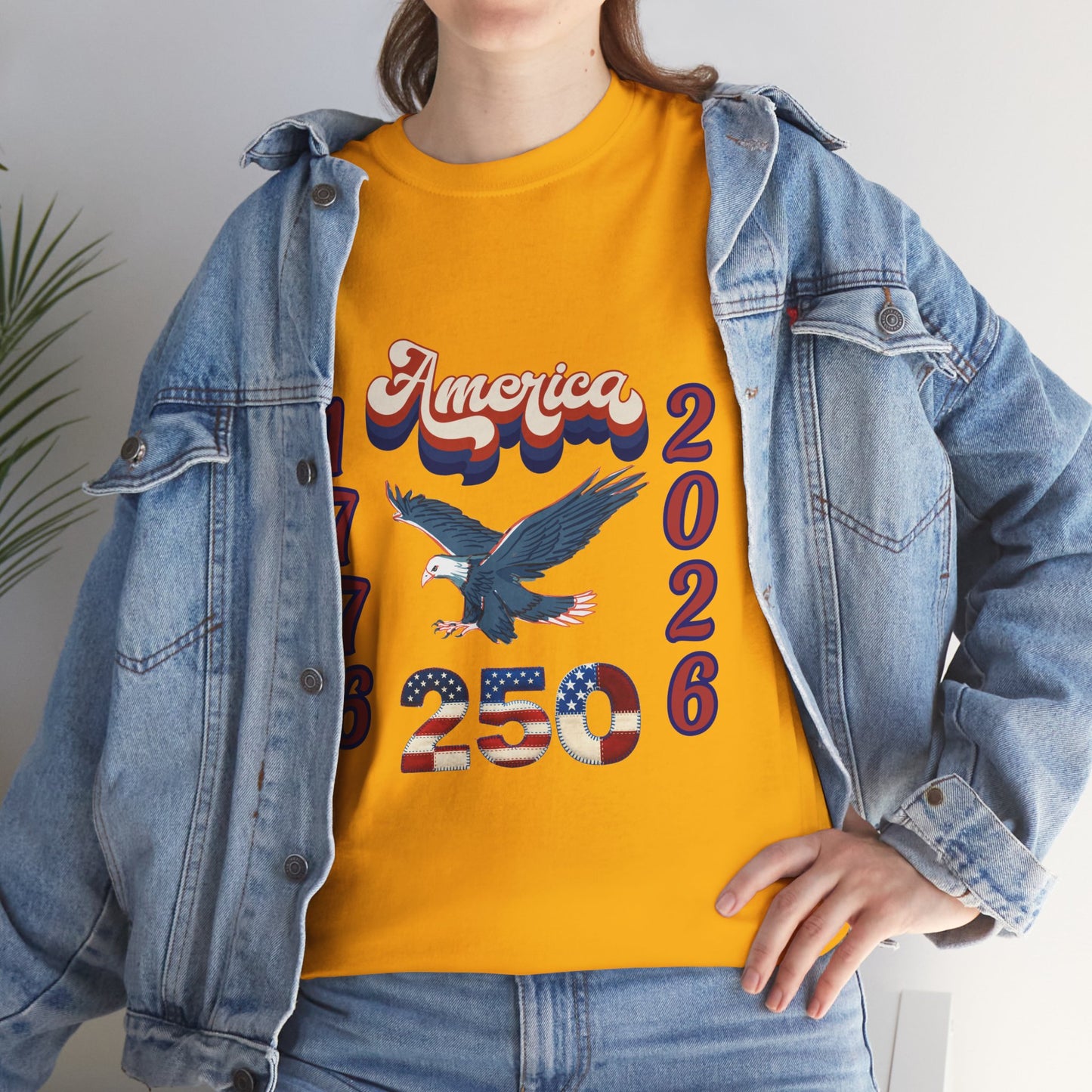 "America 1776-2026" Patriotic Eagle, Unisex Heavy Cotton T-Shirt — Our 250 YR. Celebration Tee!