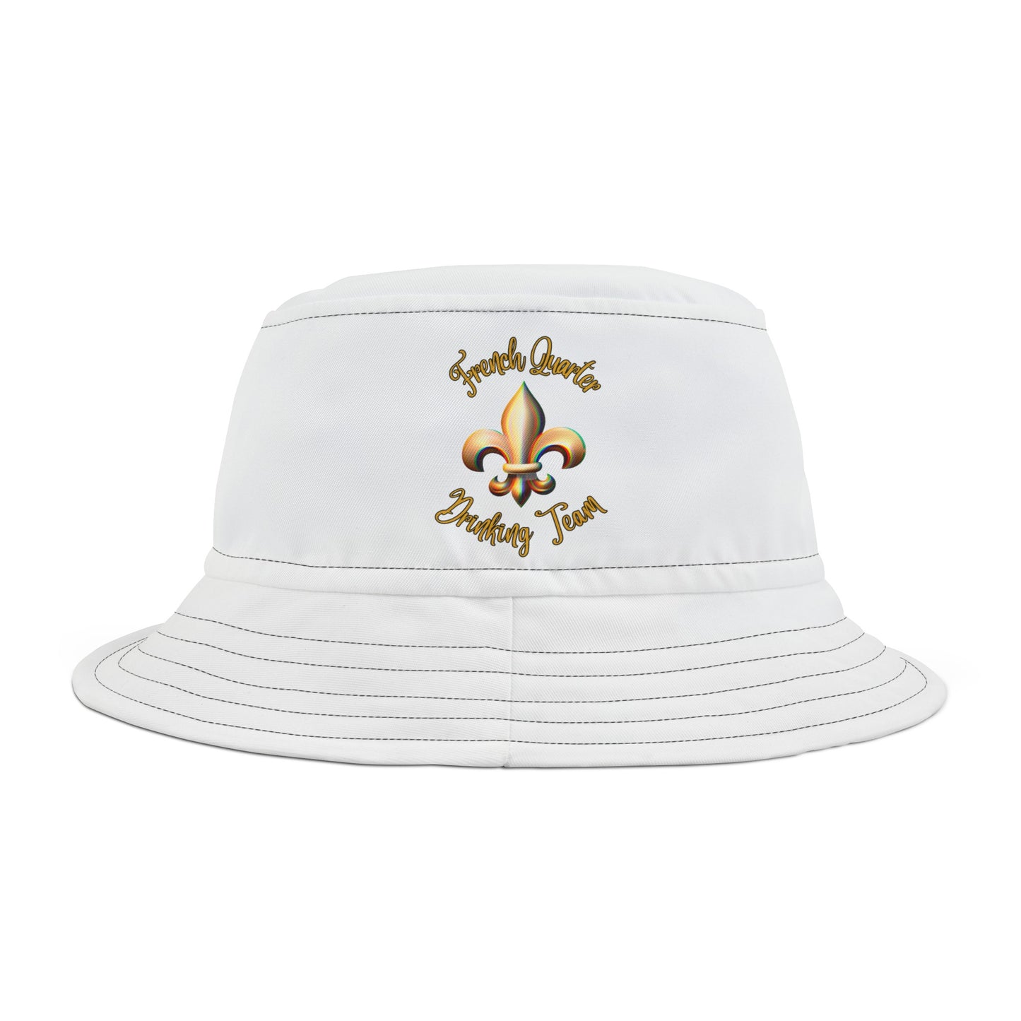 "French Quarter Drinking Team"  White Bucket Hat with Black or White Stitching