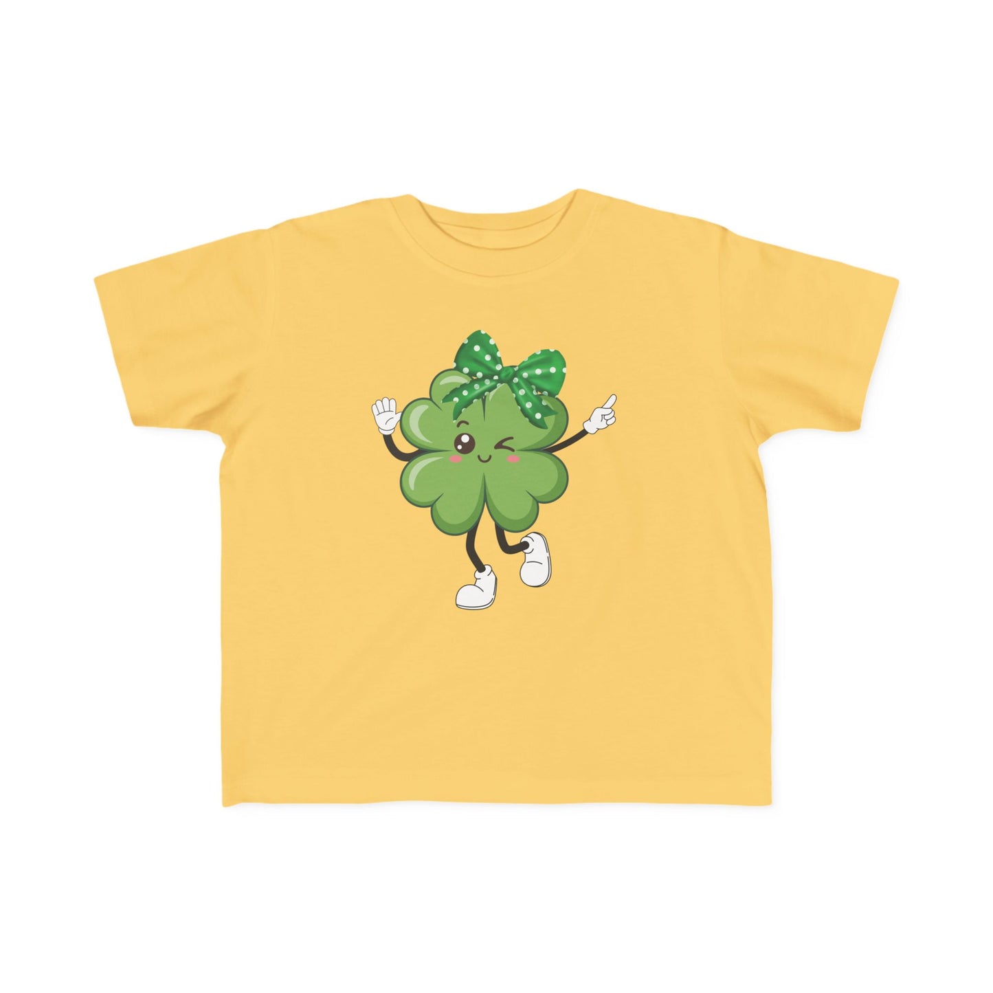 Toddler "Dancing  Shamrock" Tee — A Happy Shamrock Winking  & Dancing With Glee!