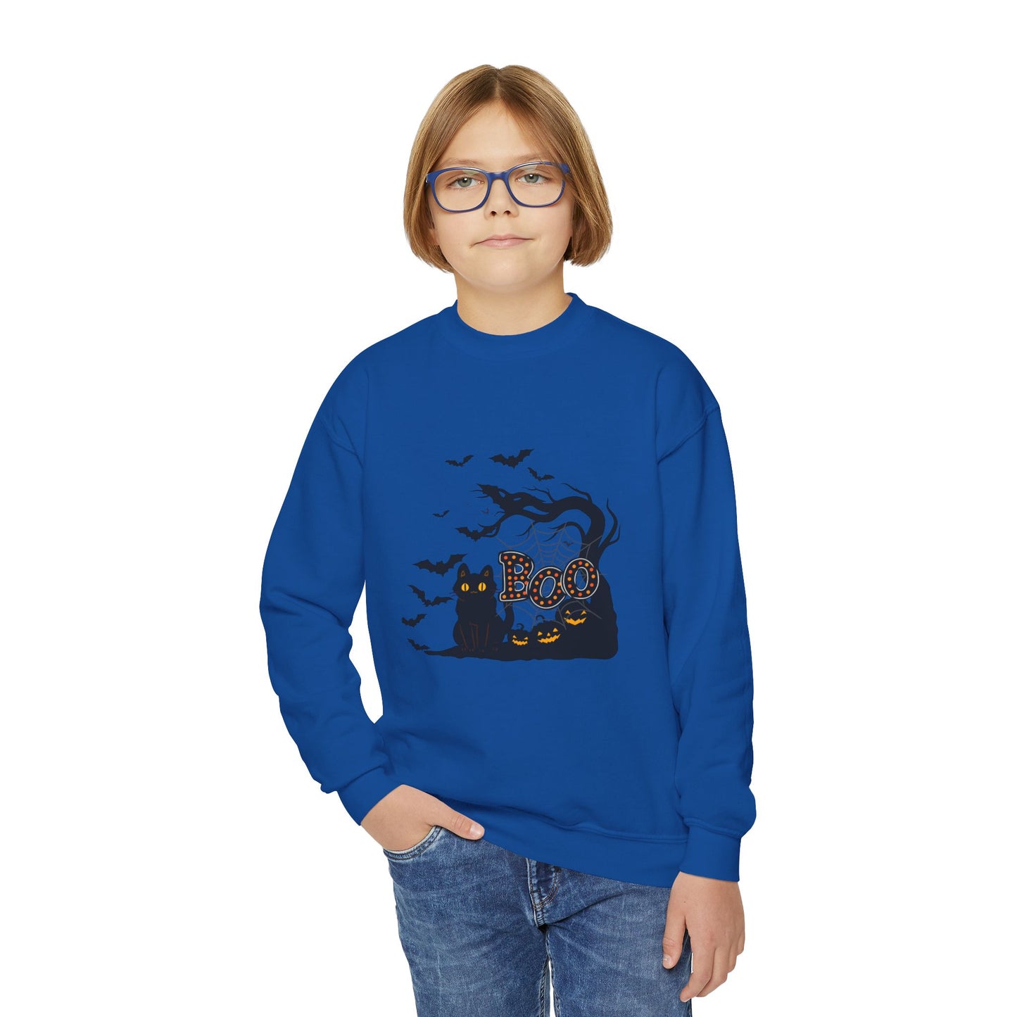 "Boo" Sweatshirt, Kids Halloween Sweatshirt