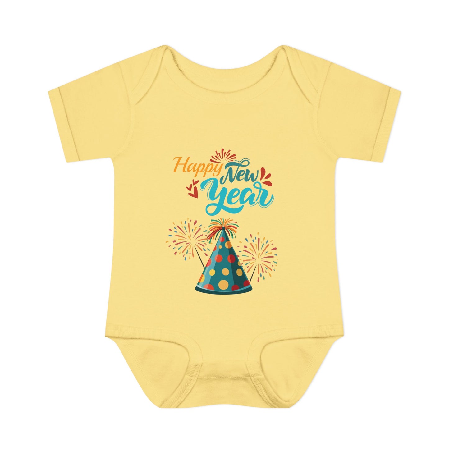 "Happy New Year- Party Hat"  Baby"Happy New Year-Party Hat" Bodysuit/Onesie.  A Colorful And Fun Way For Baby To Share In The Festivities!