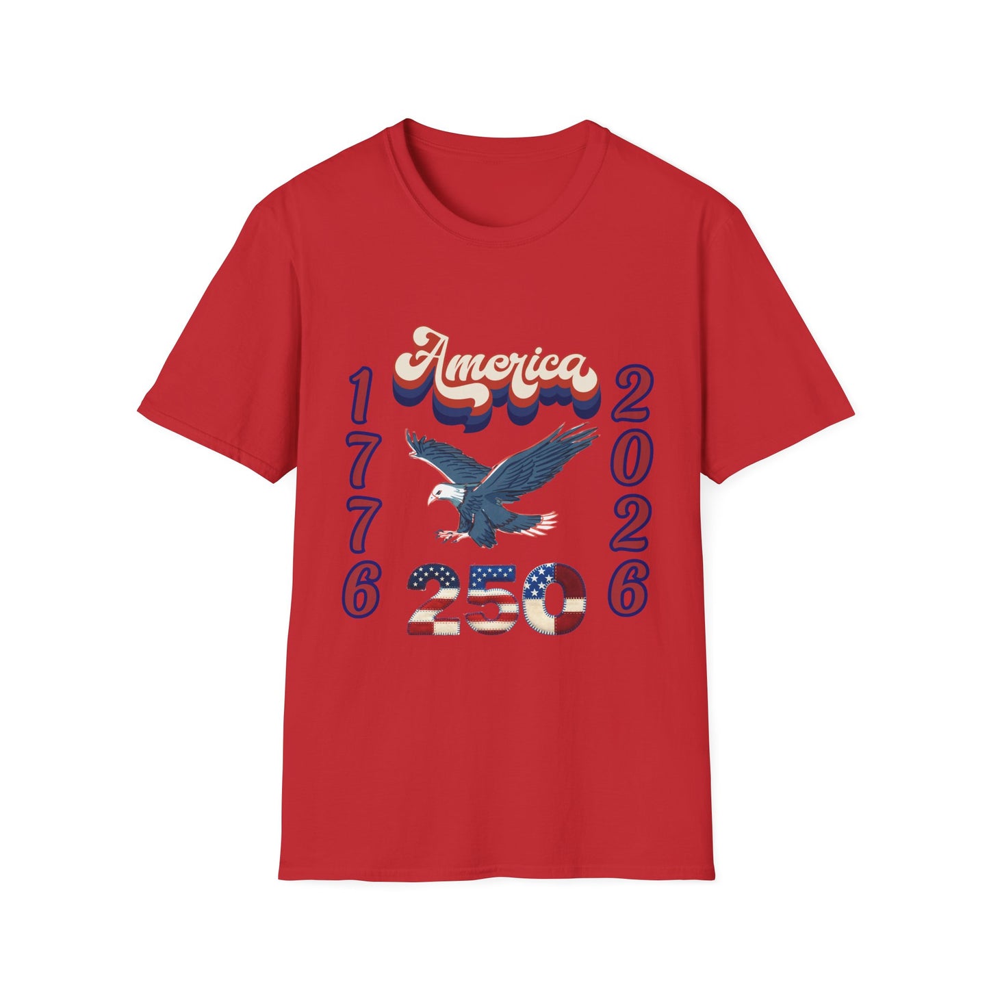 America 1776–2026 Patriotic T-Shirt — Soaring Eagle & Retro Script ,250th Anniversary Tee