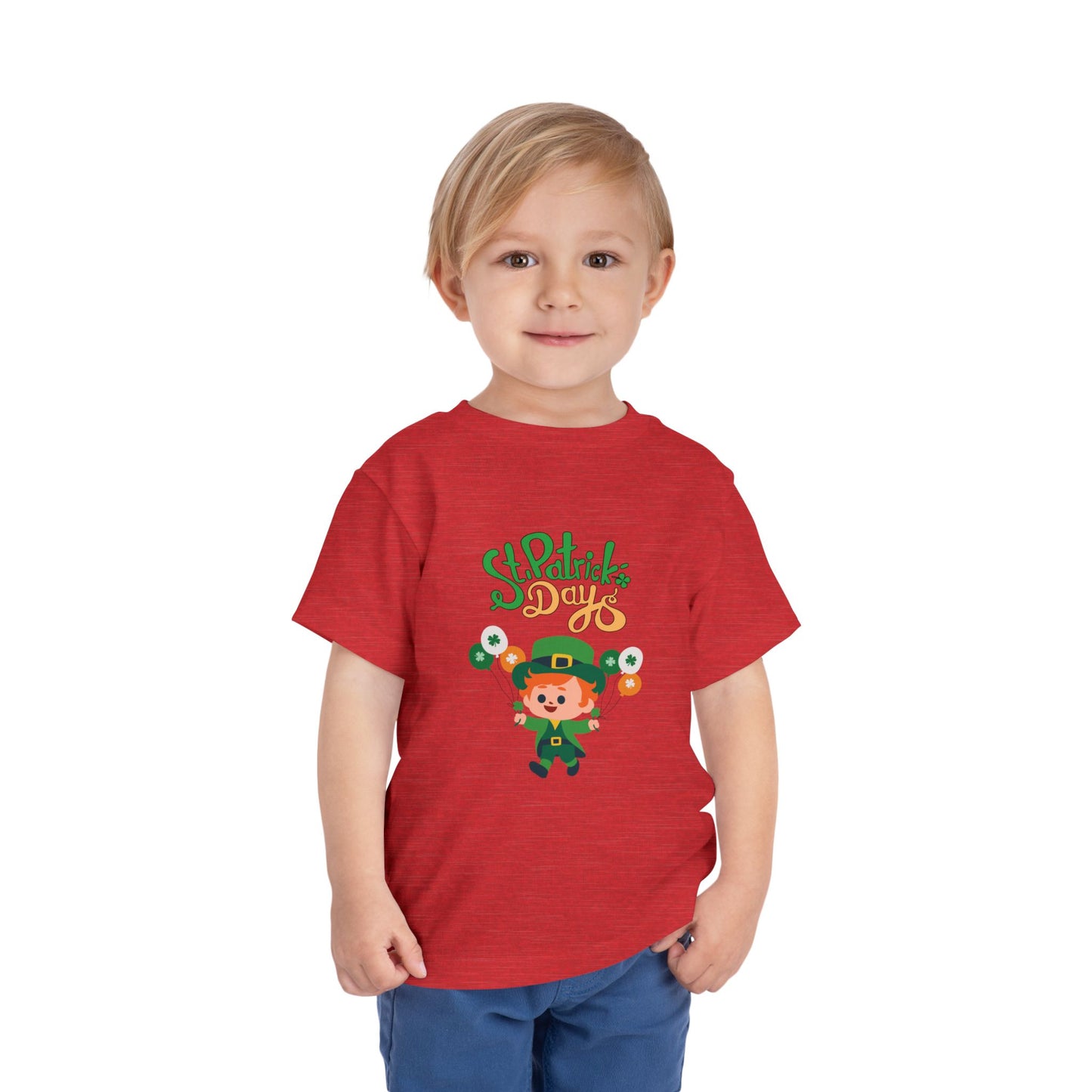 "St. Patrick's Day Leprechaun" Toddler Tee — Cute Leprechaun With Festive Balloons!