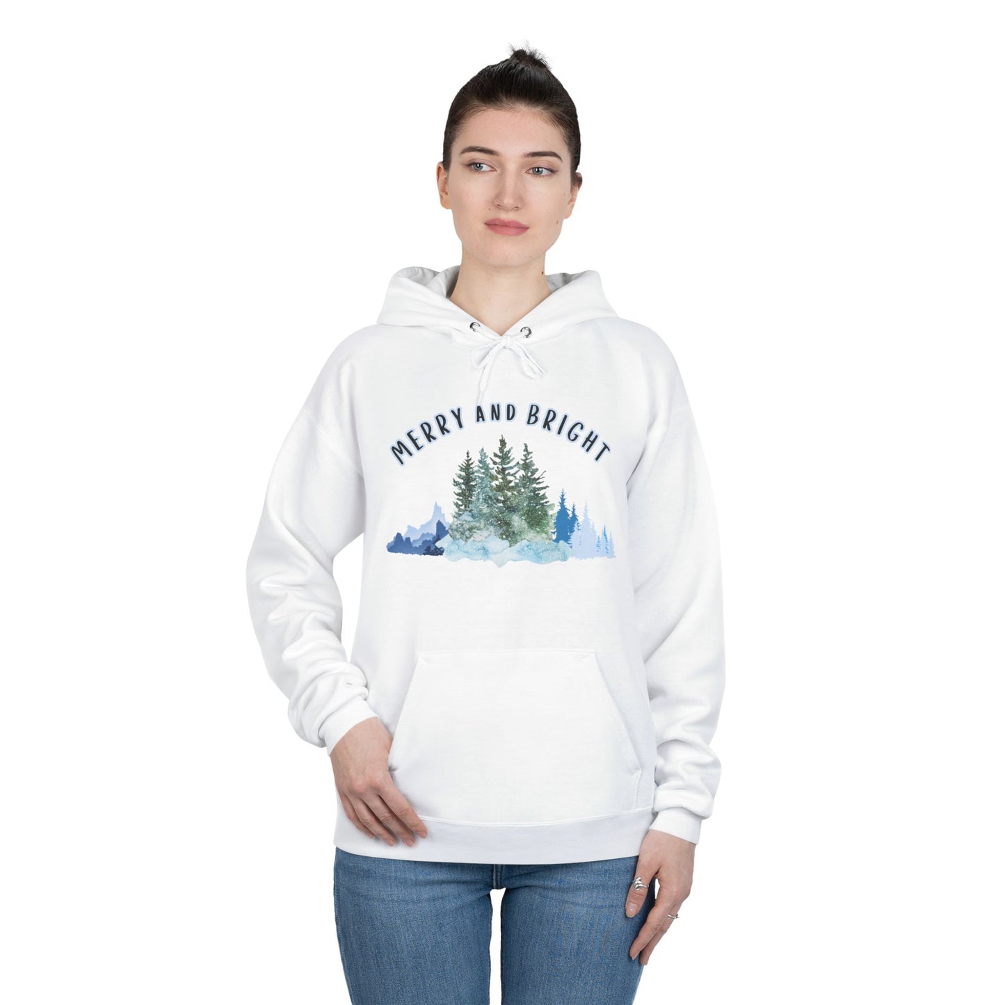 "Merry And Bright" Unisex EcoSmart® Pullover Hoodie Sweatshirt