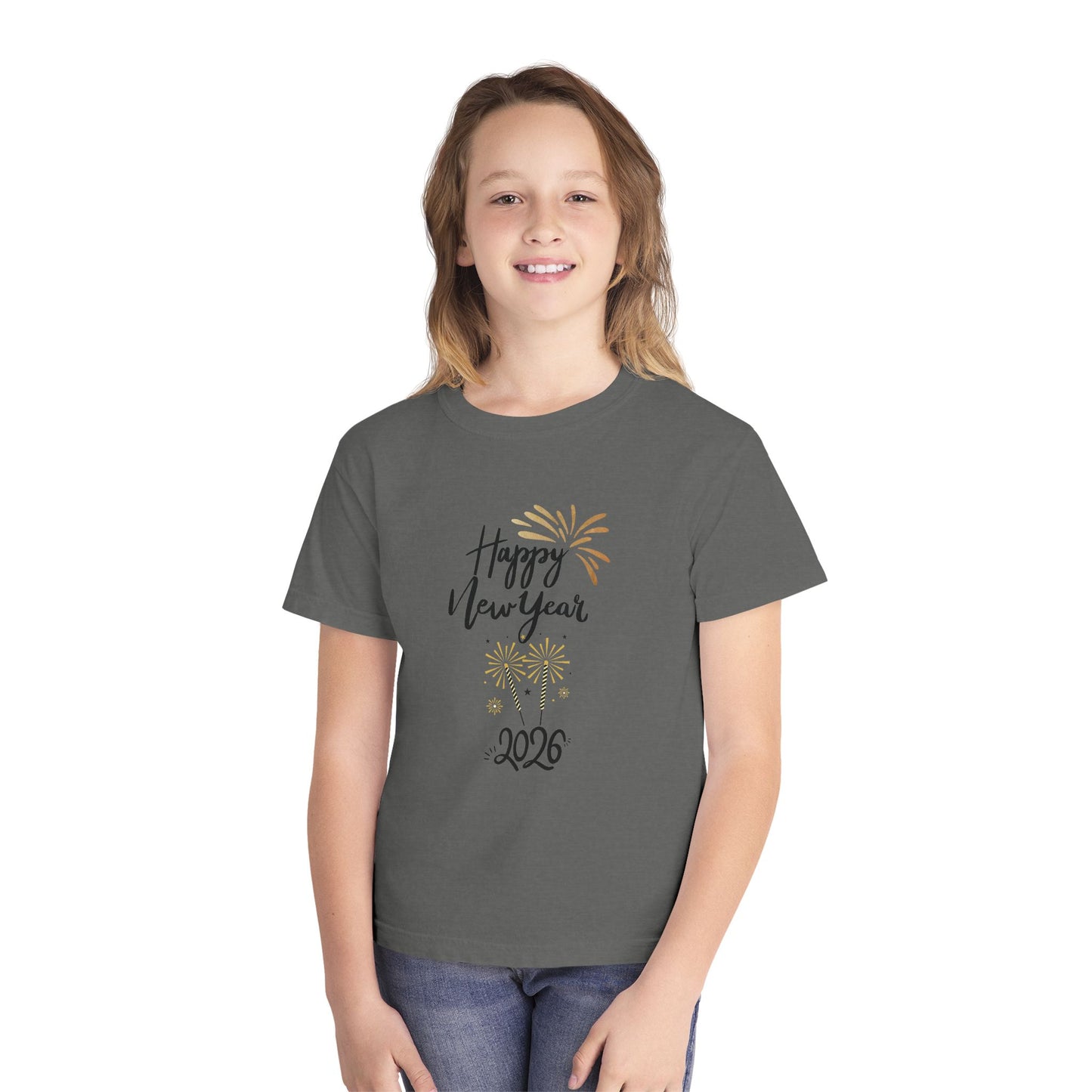 Happy New Year 2026 Youth Tee — Kids' Fireworks Celebration T-Shirt They Will Love To Wear On That Special Day!