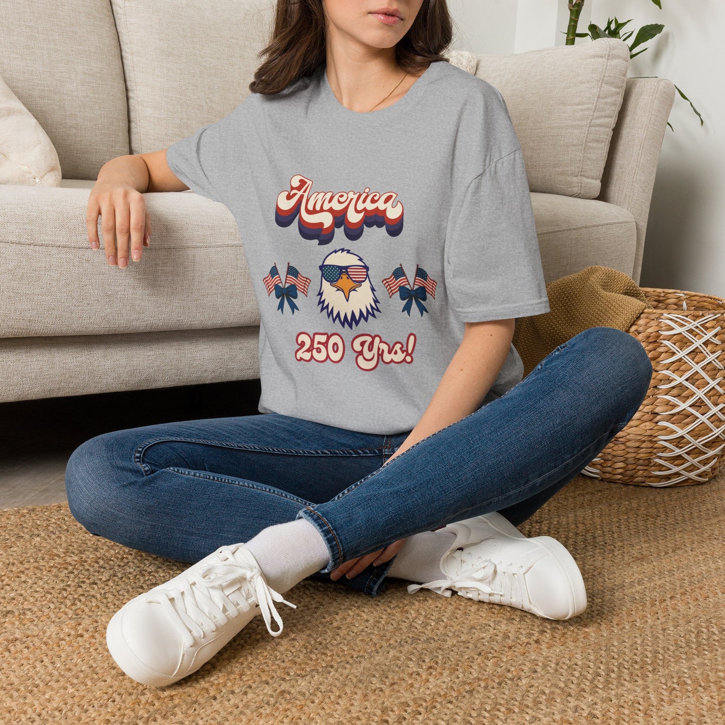 Retro Eagle 4th of July Patriotic T-Shirt — America 250 Years Tee
