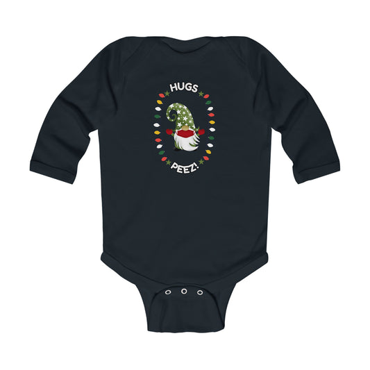"Hug's Peez" Whimsical Christmas Baby Bodysuit