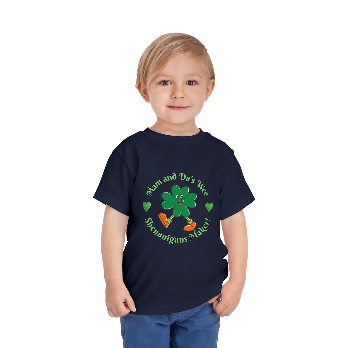 Toddler Tee — "Mam And Da's Wee Shenanigan's Maker" Shamrock St. Patrick’s Day Shirt