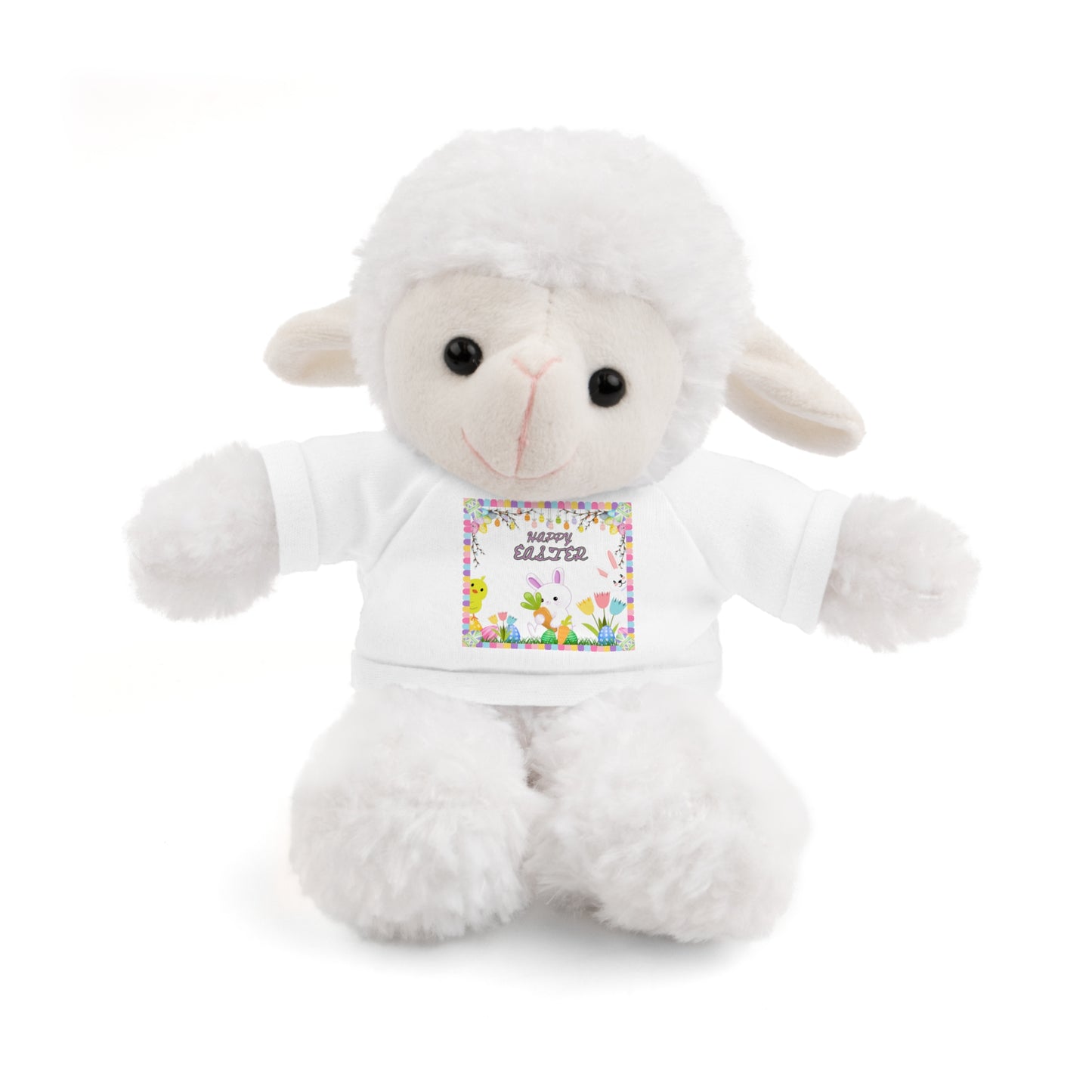 " Happy Easter" Stuffed Animals with Tee, Bunny and Lamb