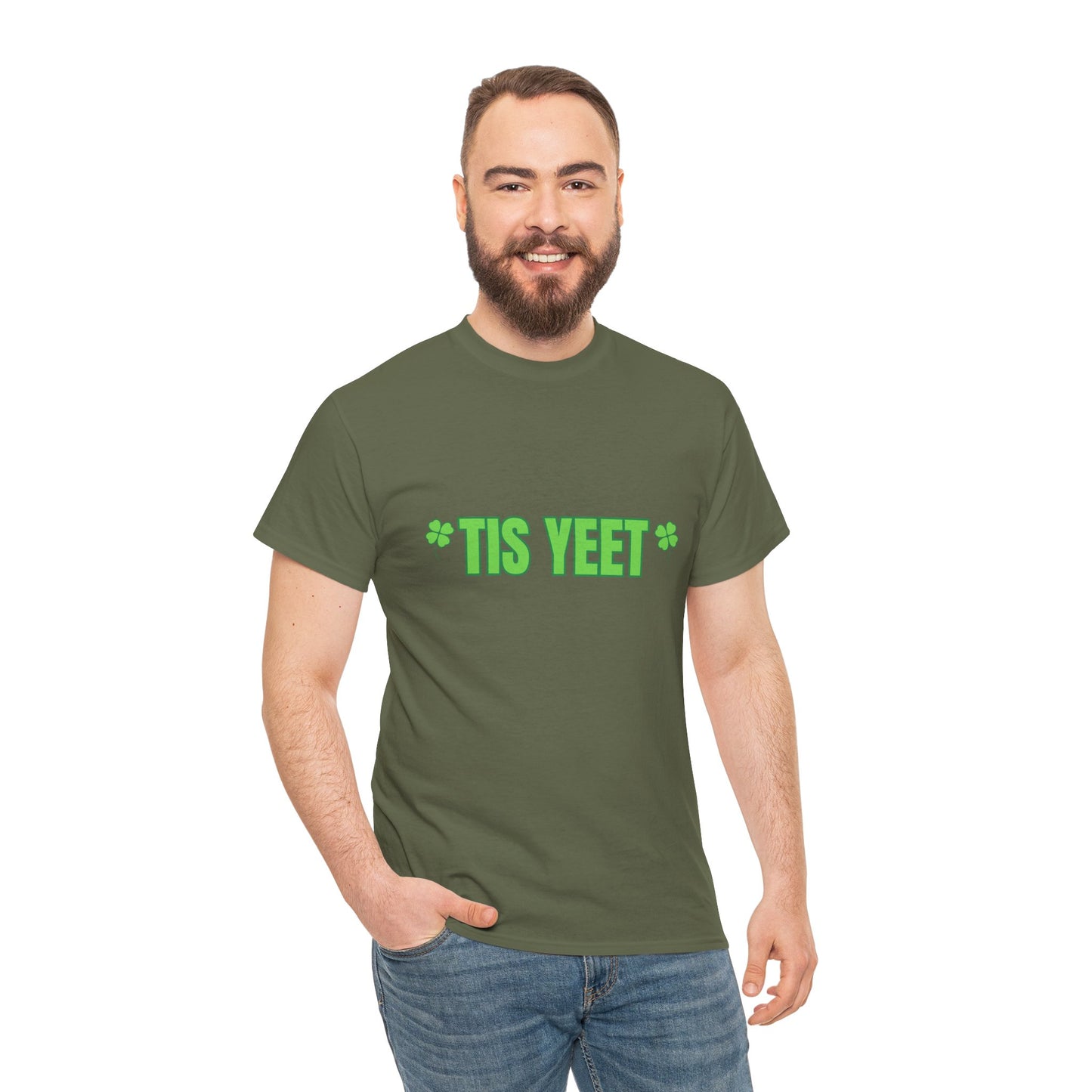 "Tis Yeet" St. Patrick's Day Unisex Tee — Trendy 'Gen Z Slang '  T-Shirt With A Little "Irish" Flavor!