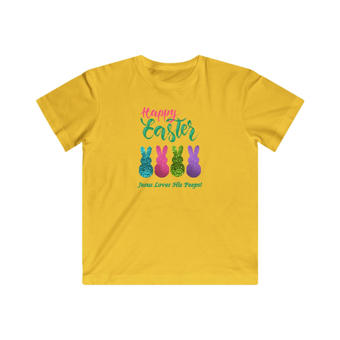 "Happy Easter-Jesus Loves His Peeps!" Kids Tee