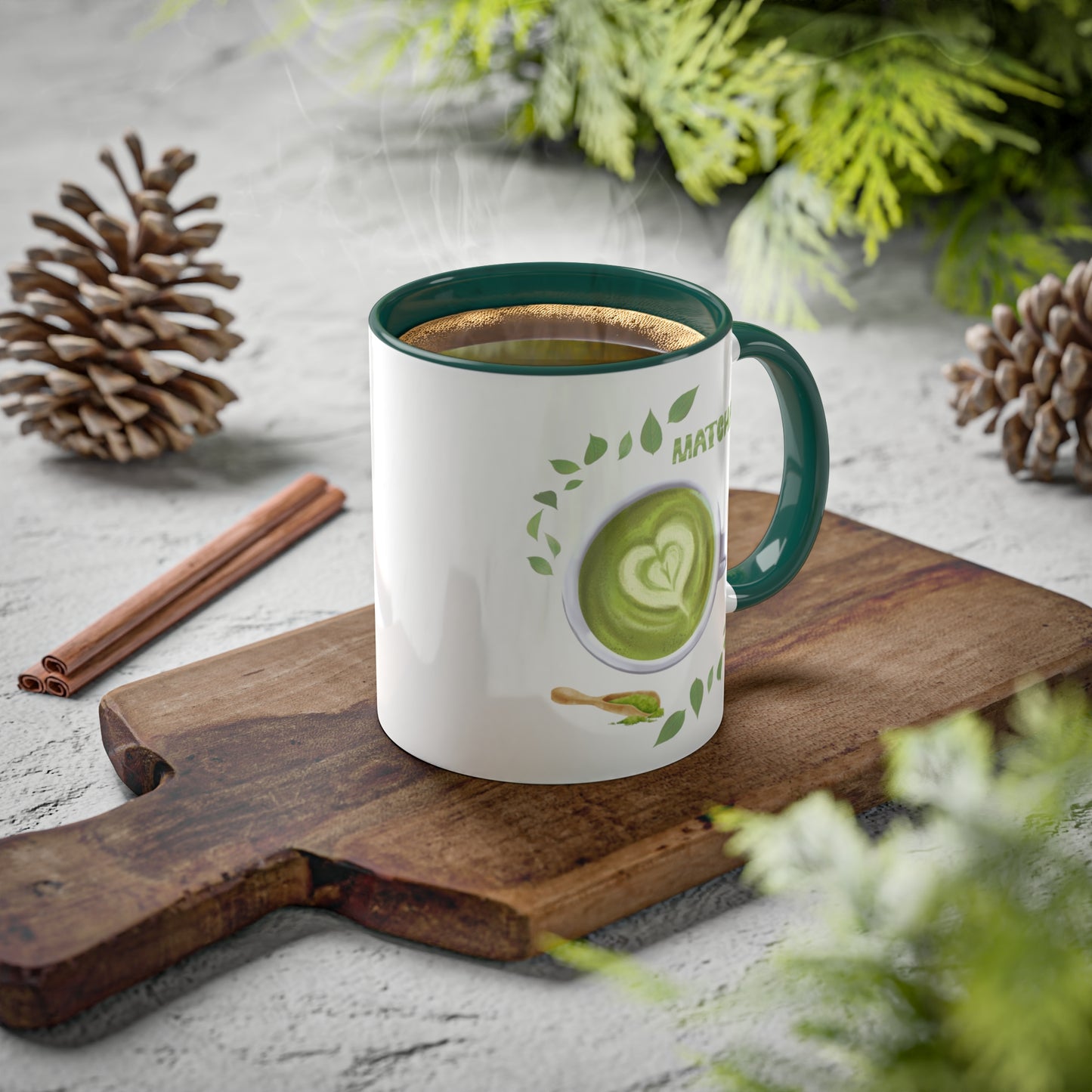 "Matcha Lover" Colorful Accent Mugs, 11 oz