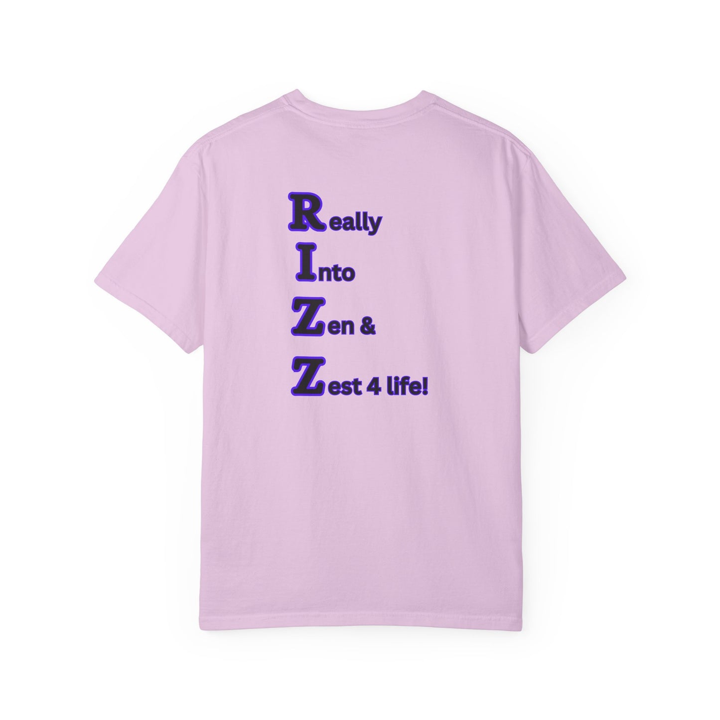 "RIZZ"  our custom designed Unisex T-shirt  with front and back graphics. A Trendy Acronym Tee that is sure to get attention!