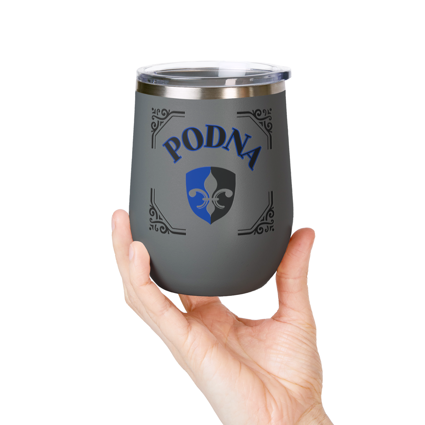 "PODNA"- Fleur De Lis, 12oz Insulated Wine Tumbler.  A Southern Louisiana Inspired Design Which Symbolizes A Term Of Endearment Between Friends!