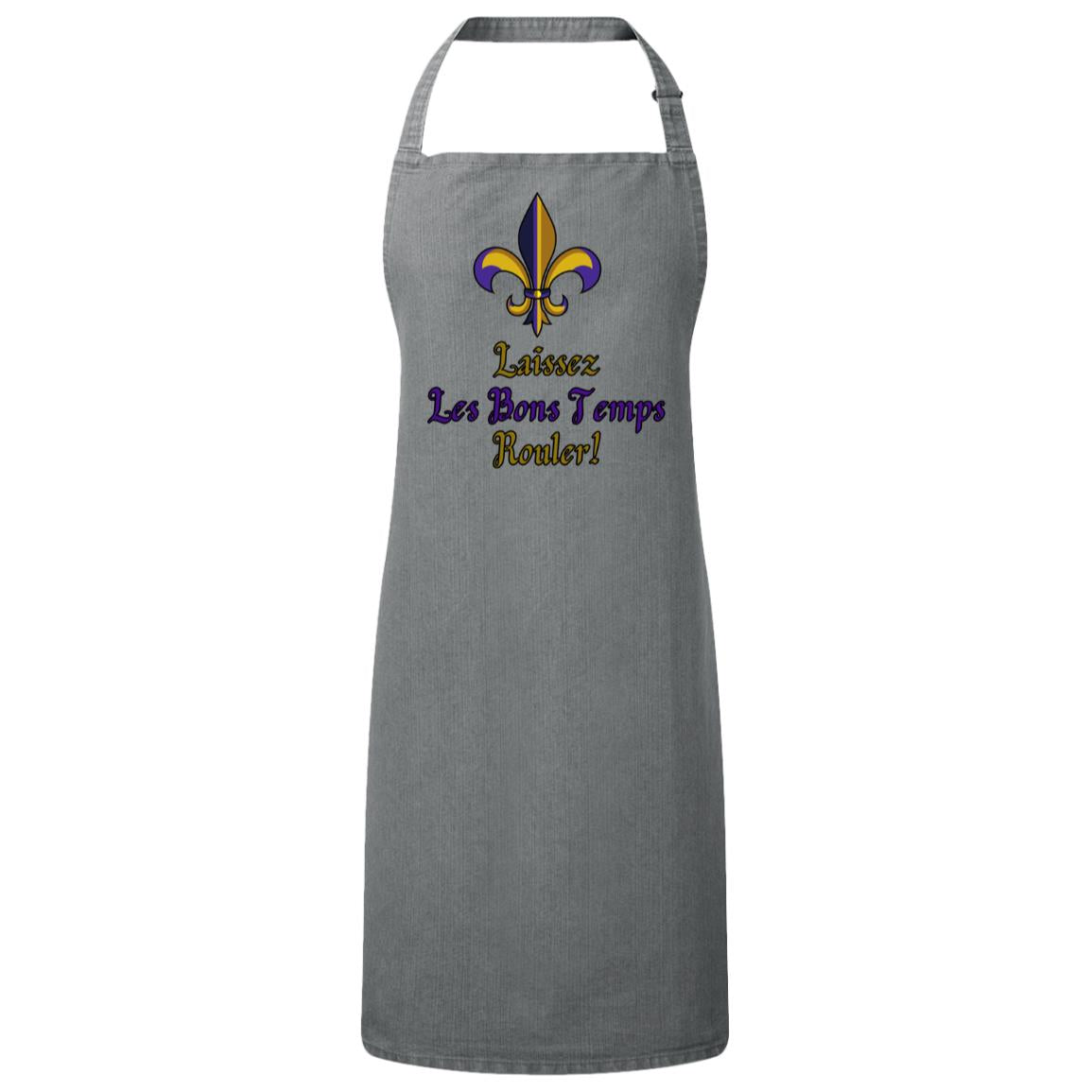 "Laissez Les Bons Temps Rouler", Unisex  Apron-Purple and Gold
