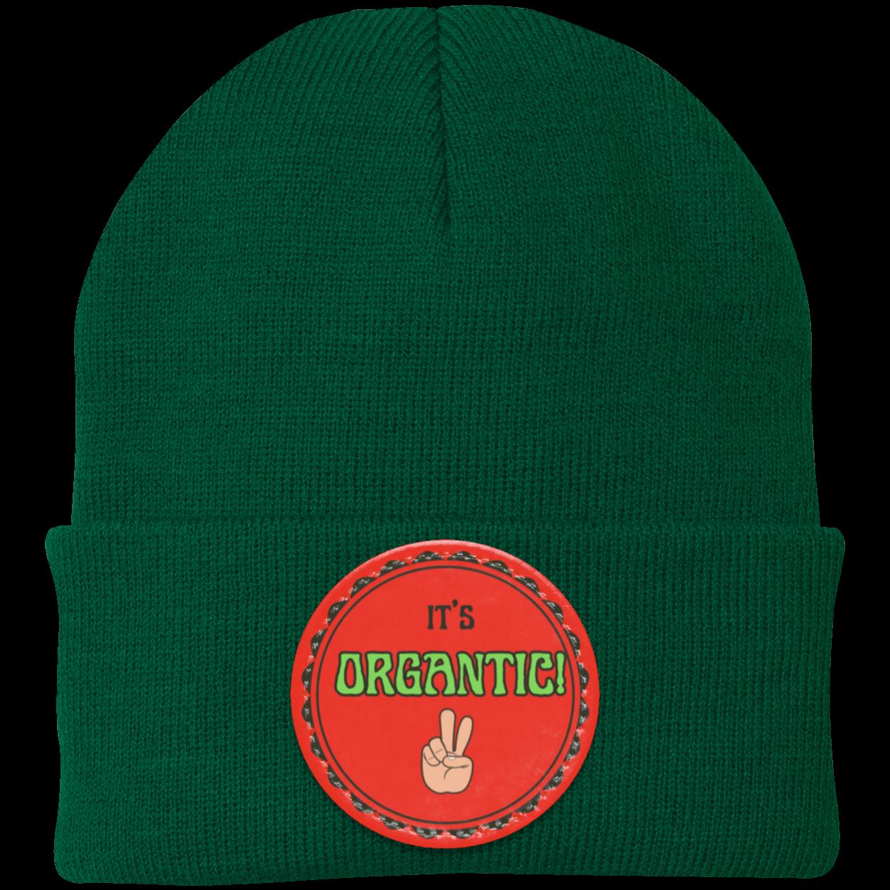 "It's Organtic" Beanie, Scalloped Circular Patch
