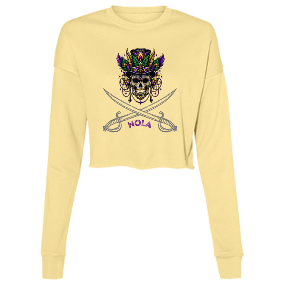 "NOLA Voodoo Pirate" Ladies' Cropped Fleece Top