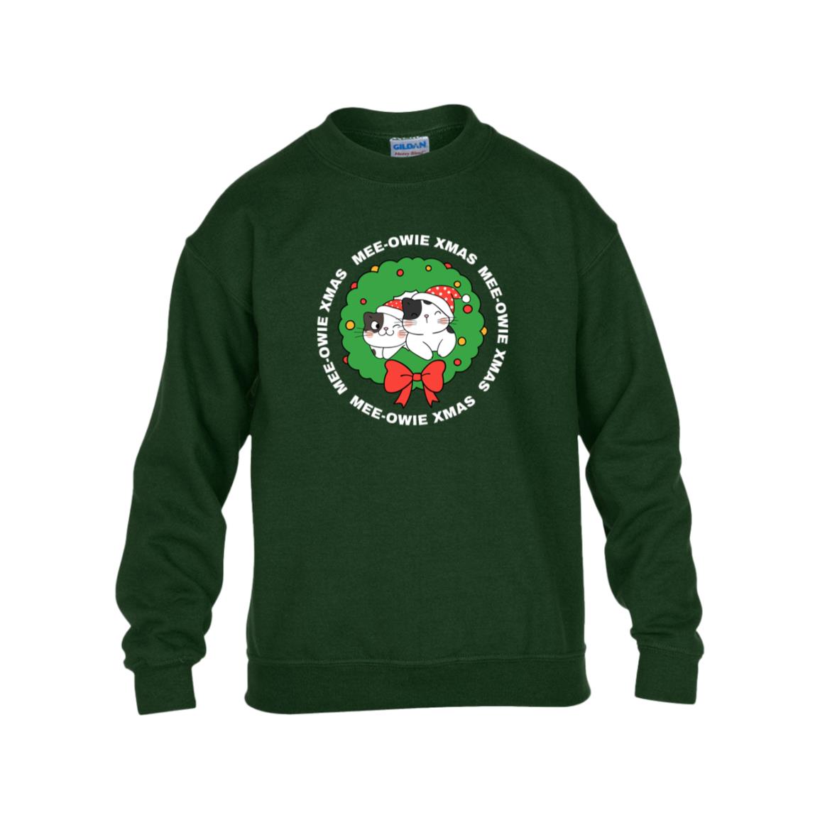 "MEE-OWIE XMAS" Kids Heavy Blend Fleece Sweatshirt