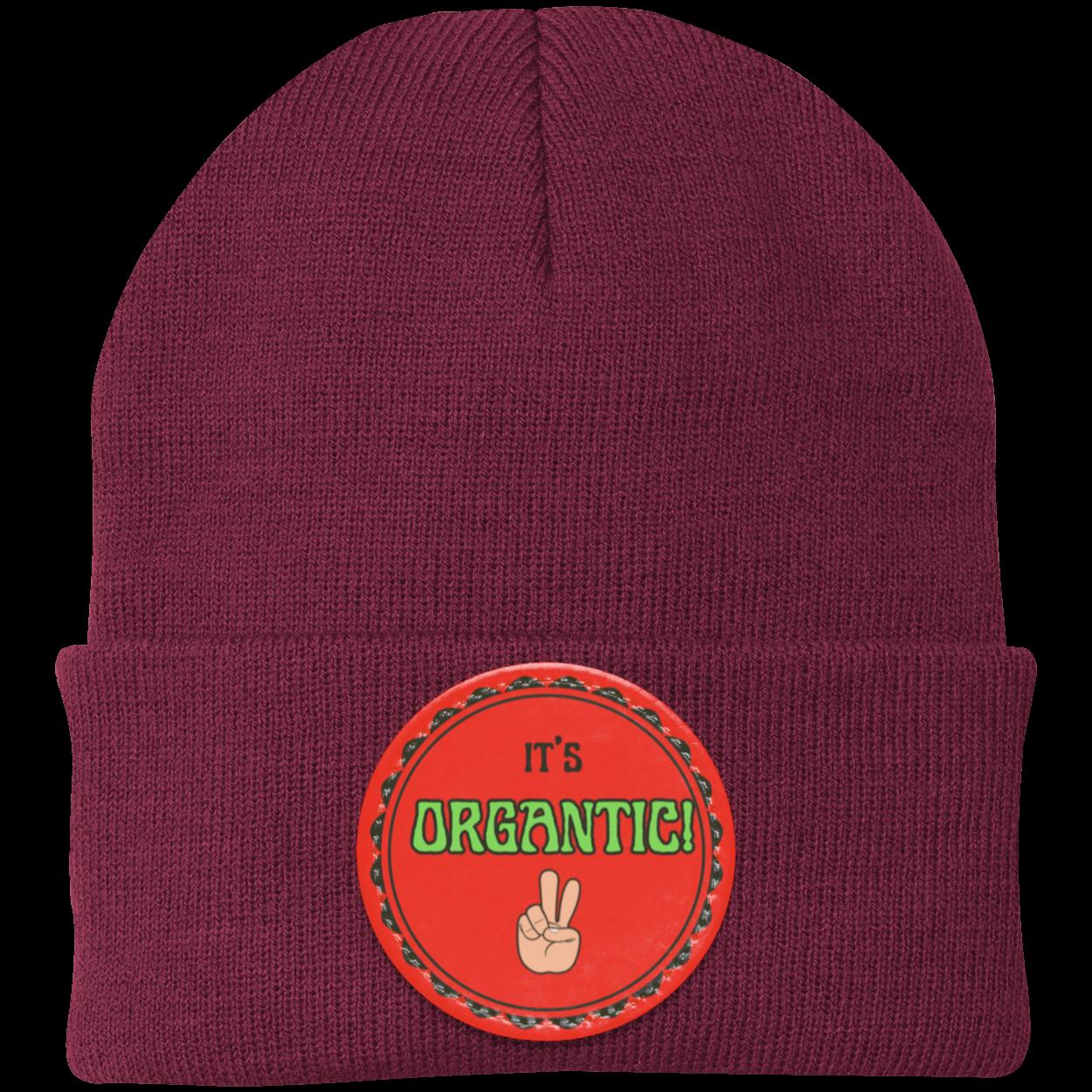 "It's Organtic" Beanie, Scalloped Circular Patch