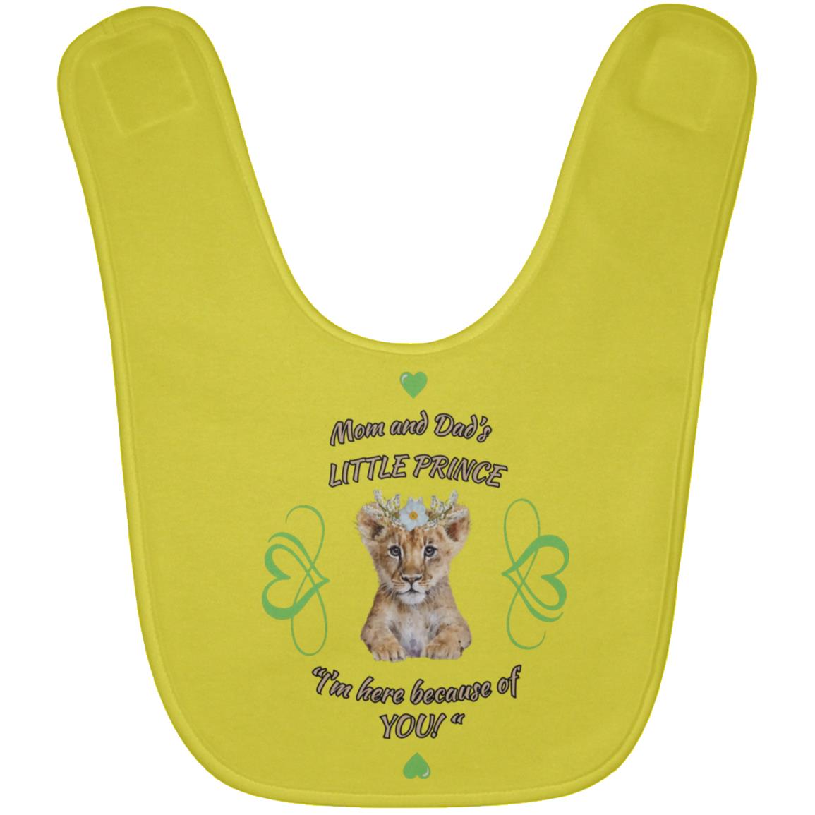 "Mom and Dad's Little Prince", Baby Bib-Green Design