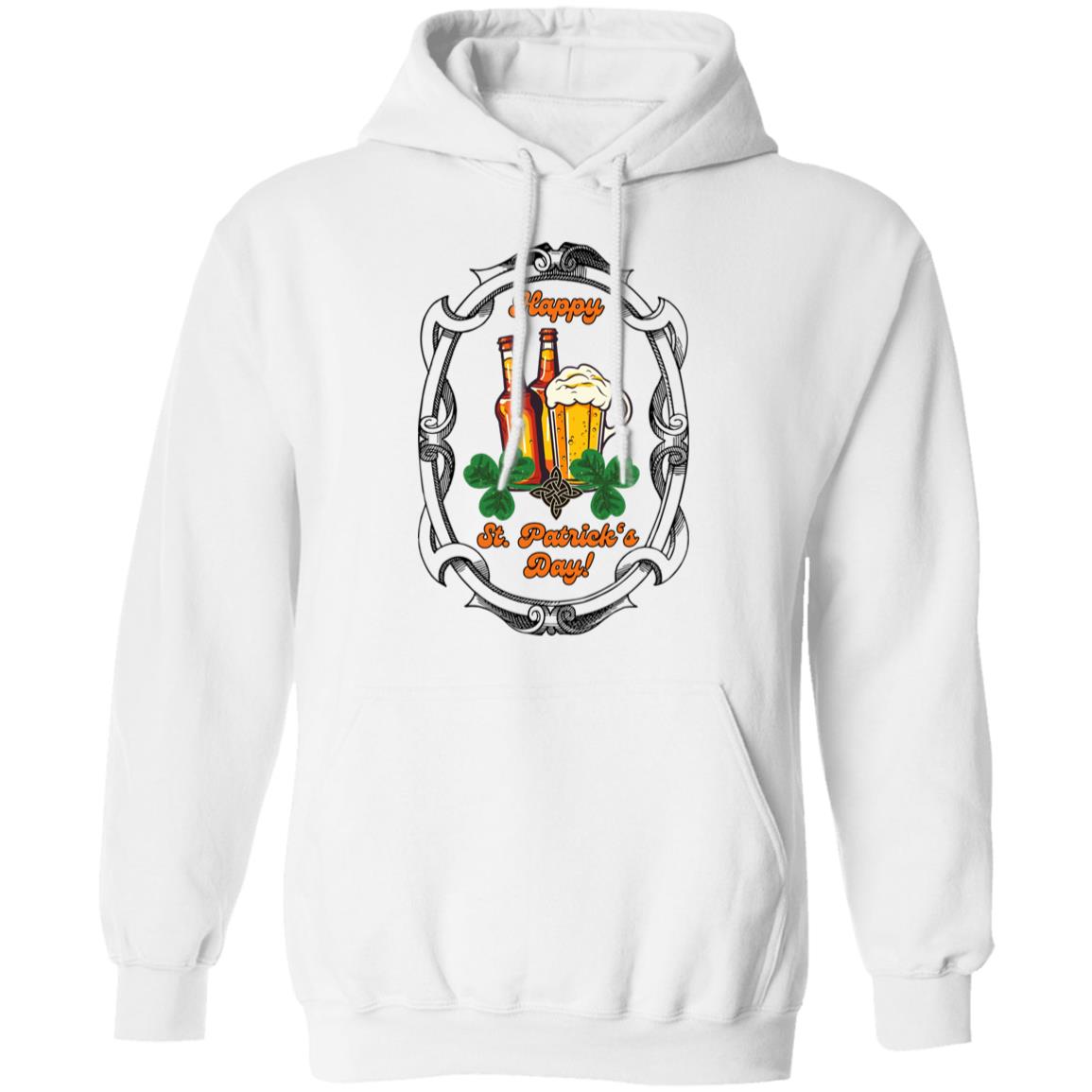 "Happy St. Patrick's Day-Cheers!", Unisex Pullover Hoodie.   This Adult Hoodie Is Sure To Get One In The Mood To Celebrate!