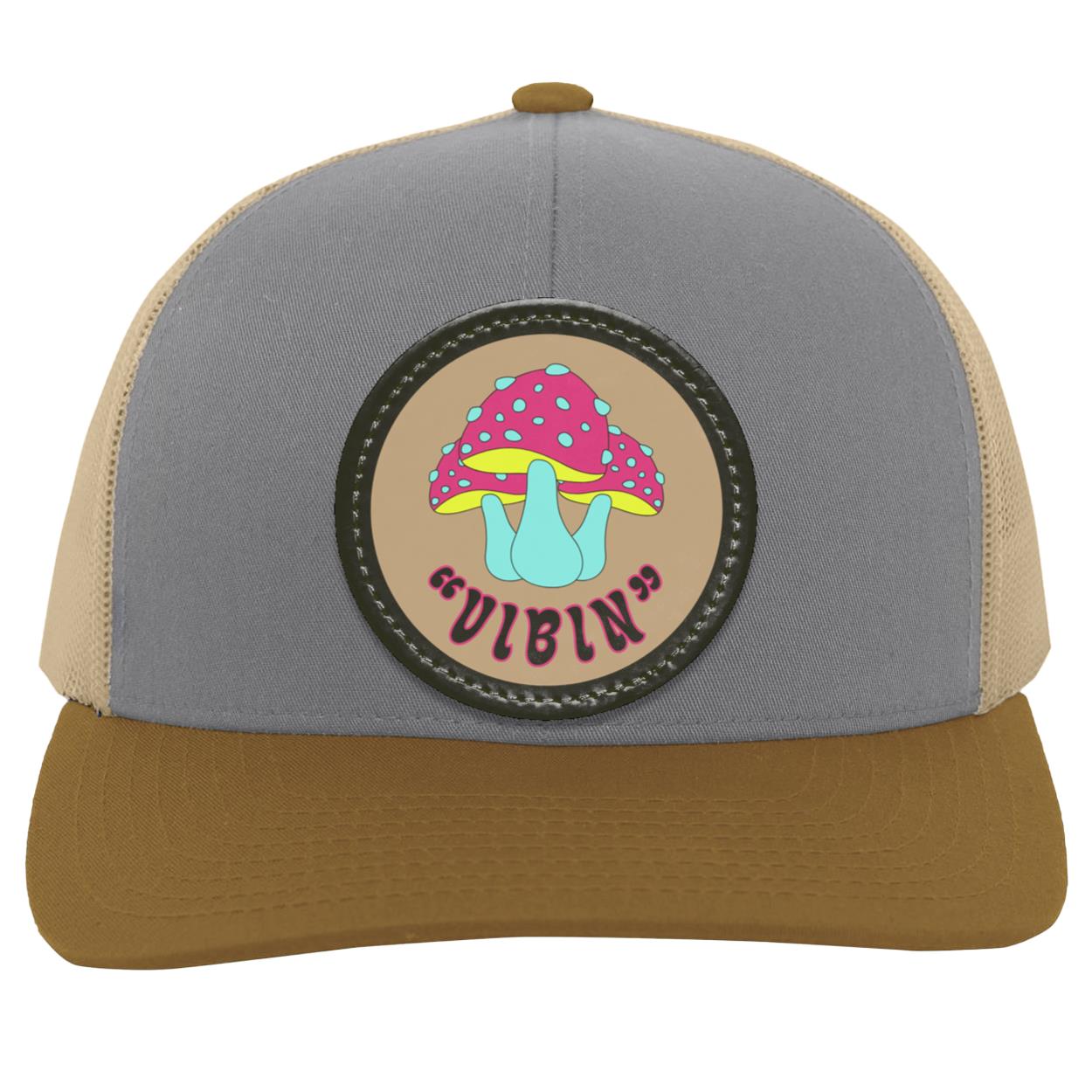 "VIBIN"  Trucker Snap Back Hat with Vegan Leather Patch
