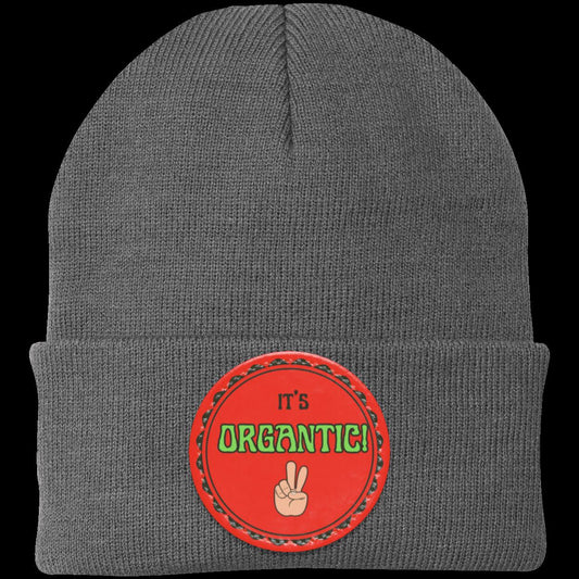 "It's Organtic" Beanie, Scalloped Circular Patch
