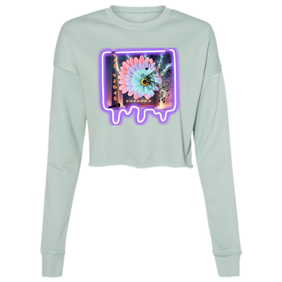 "Neon Las Vegas", Ladies' Cropped Fleece Crew