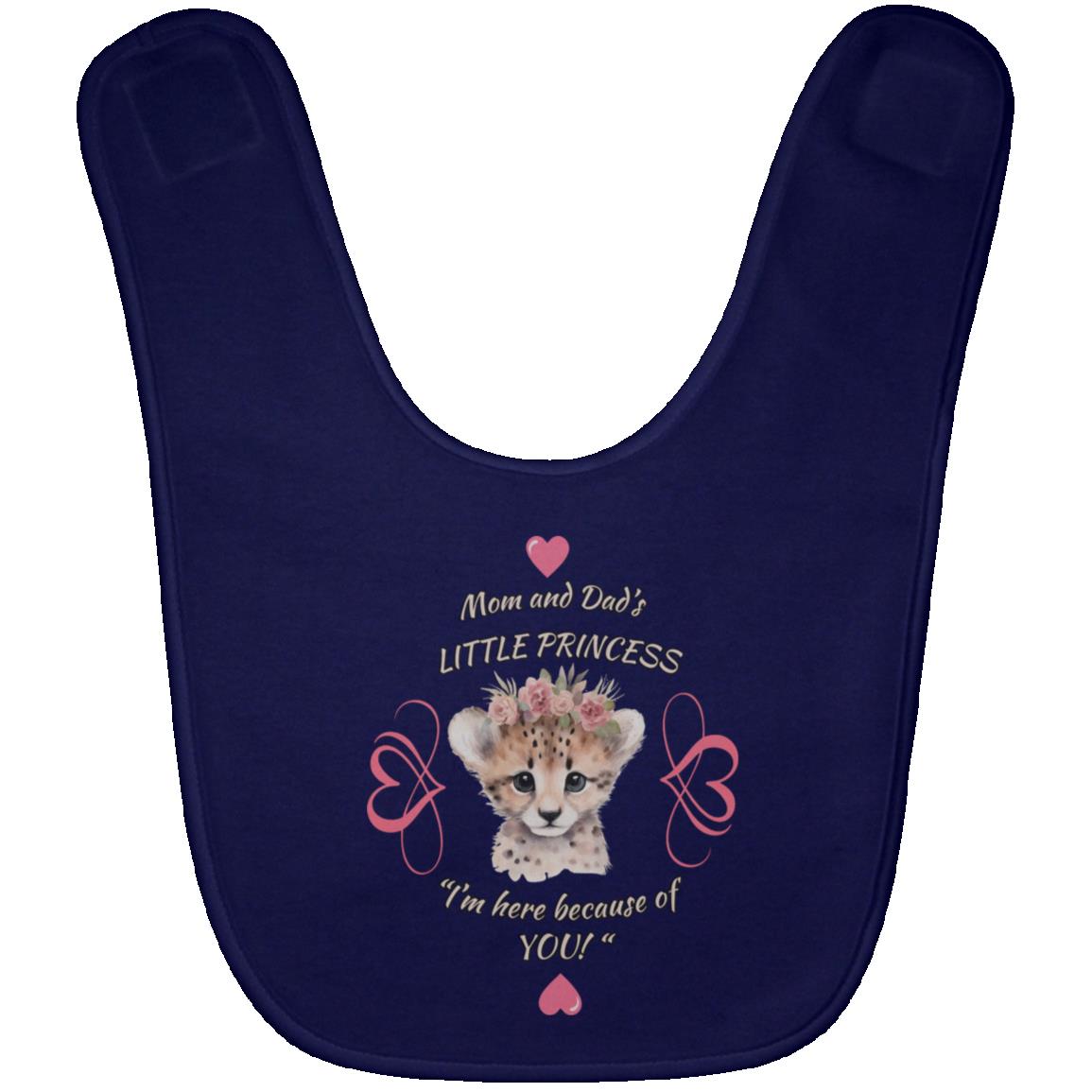 "Mom and Dad's Little Princess", Baby Bib-Pink Design