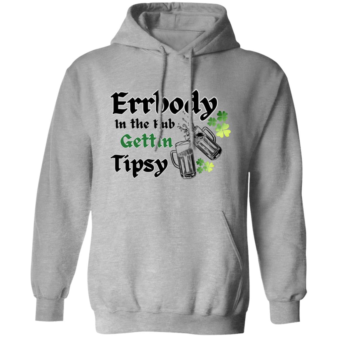 "Errbody In the Pub", Unisex Pullover Hoodie, Black text and Graphics