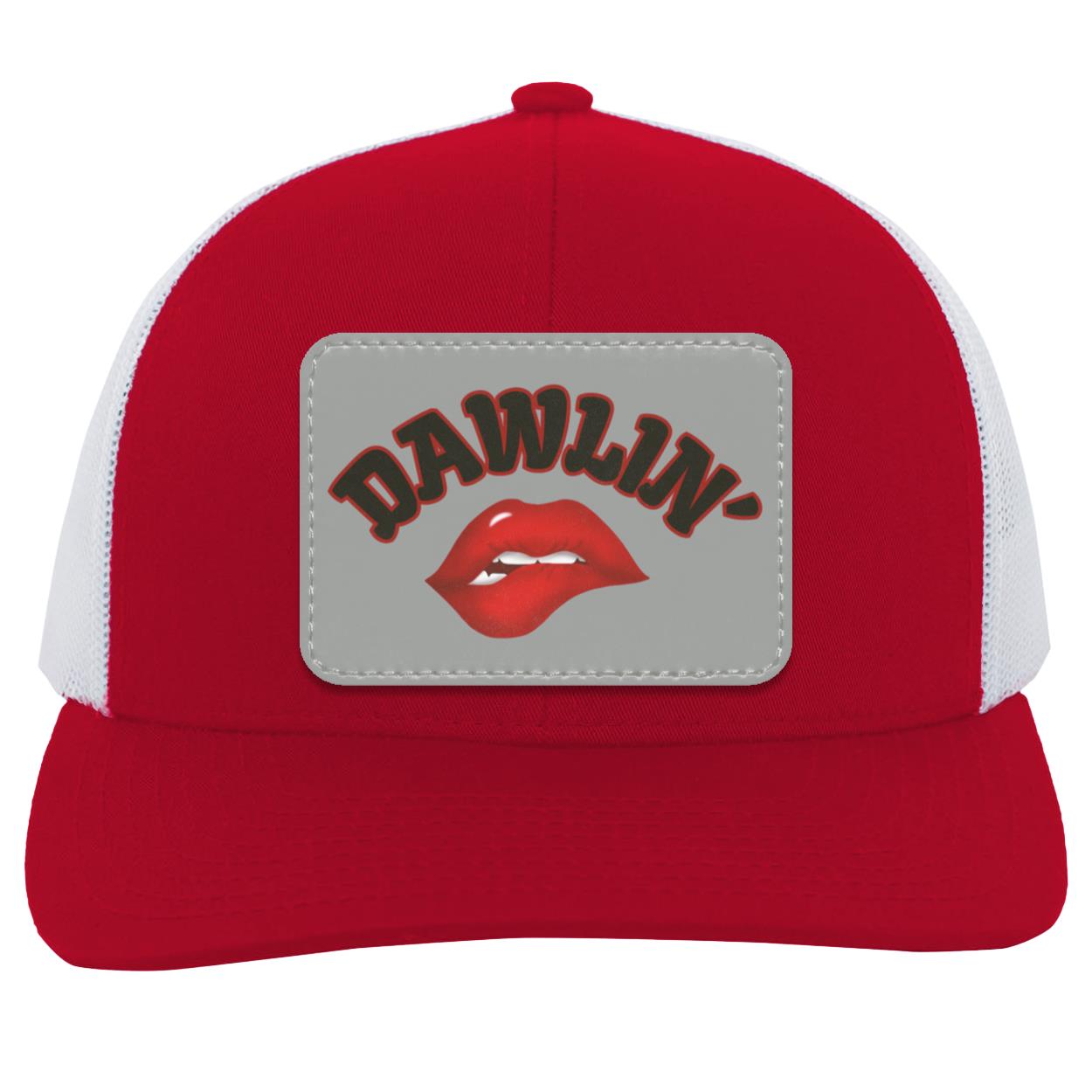 "Dawlin"- Trucker Snap Back, with Gray Vegan Leather Patch