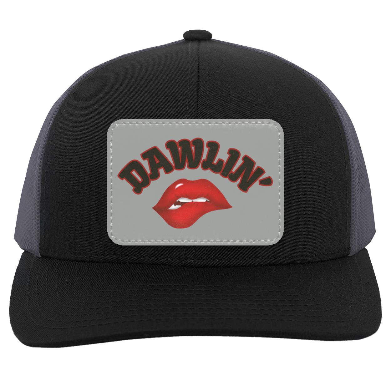 "Dawlin"- Trucker Snap Back, with Gray Vegan Leather Patch