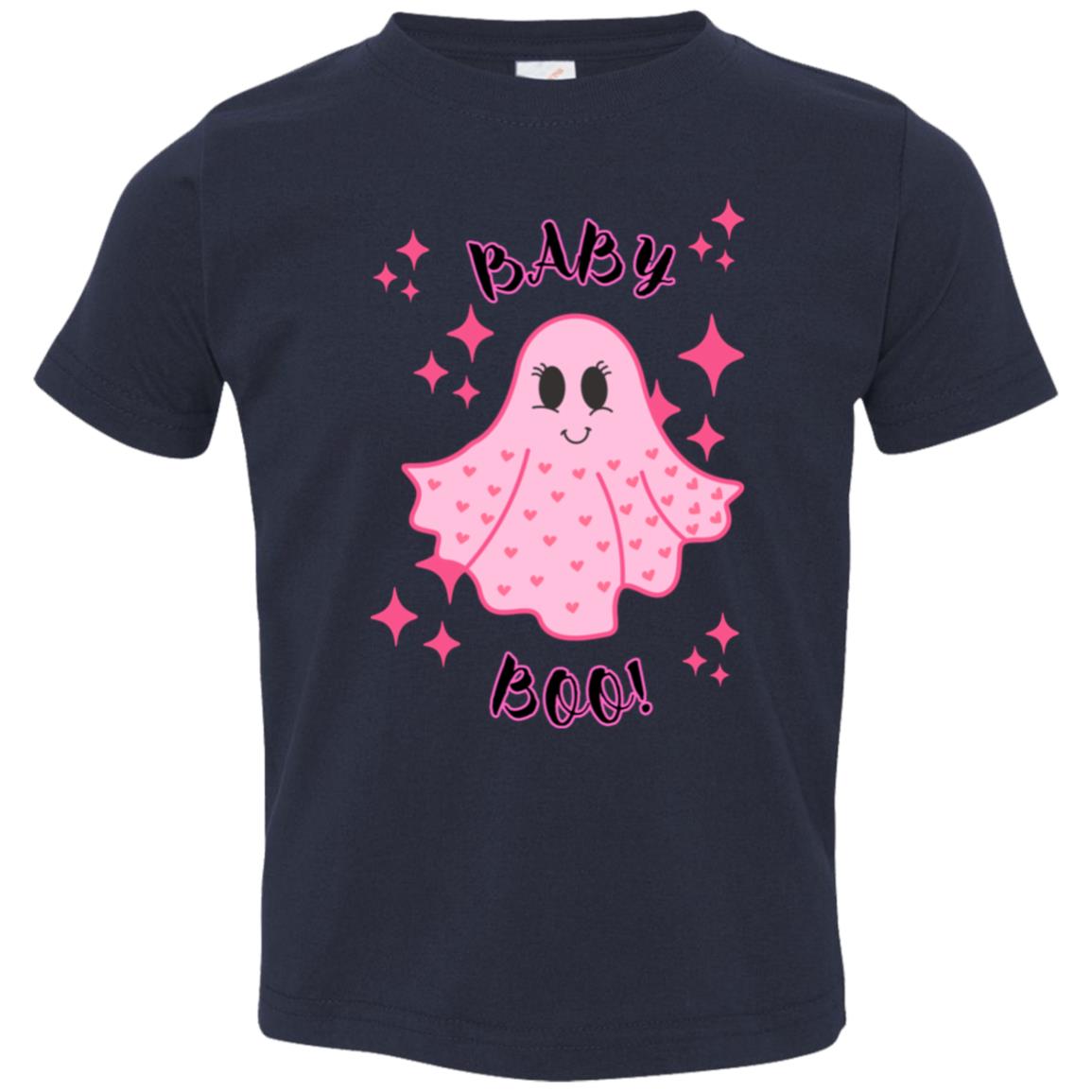 Baby Boo!-Pink Ghost, Toddler Jersey T-Shirt