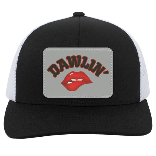 "Dawlin"- Trucker Snap Back, with Gray Vegan Leather Patch