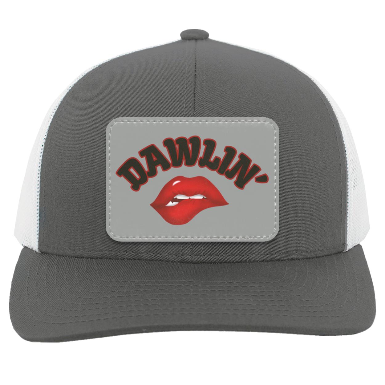 "Dawlin"- Trucker Snap Back, with Gray Vegan Leather Patch