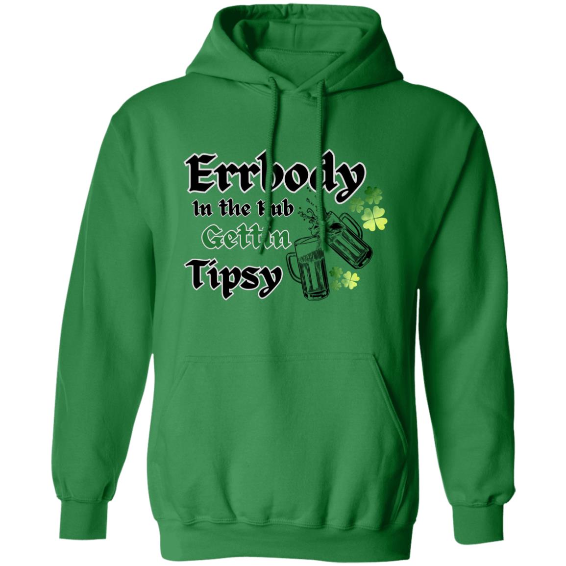 "Errbody In the Pub", Unisex Pullover Hoodie, Black text and Graphics