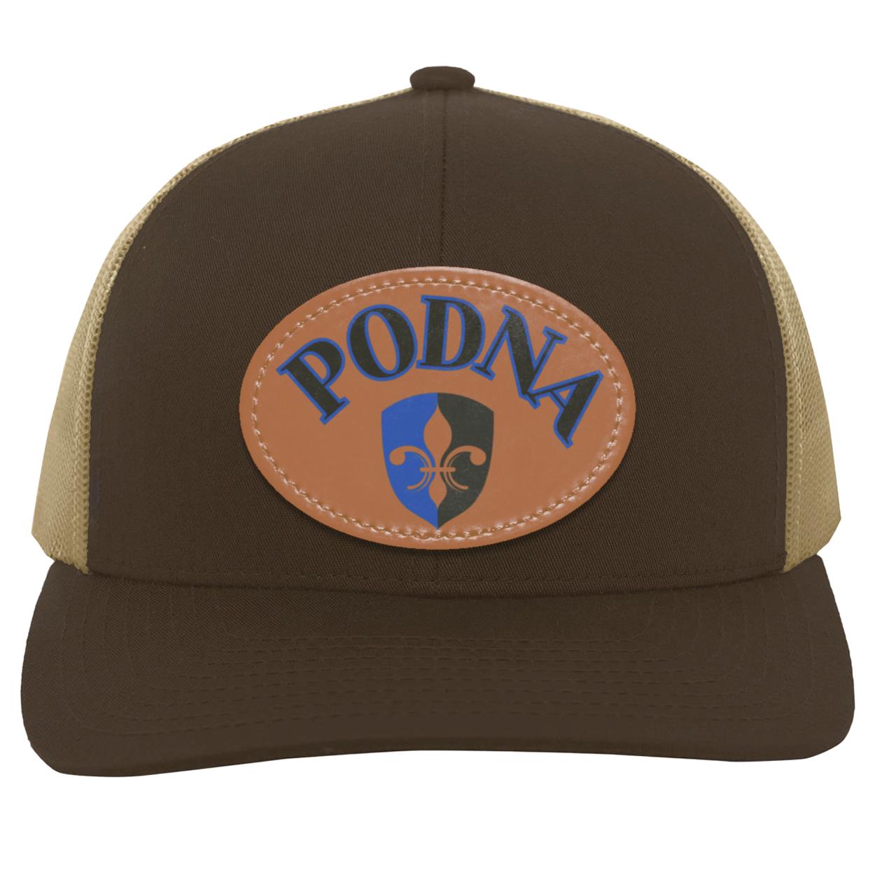 "PODNA", Trucker Snap Back With Vegan Leather Patch